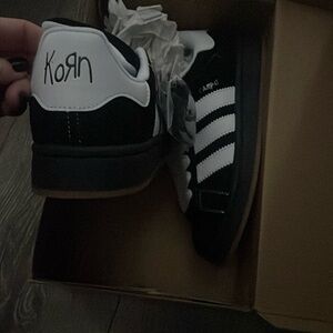 Adidas Black and White Sneakers with Signature Stripes